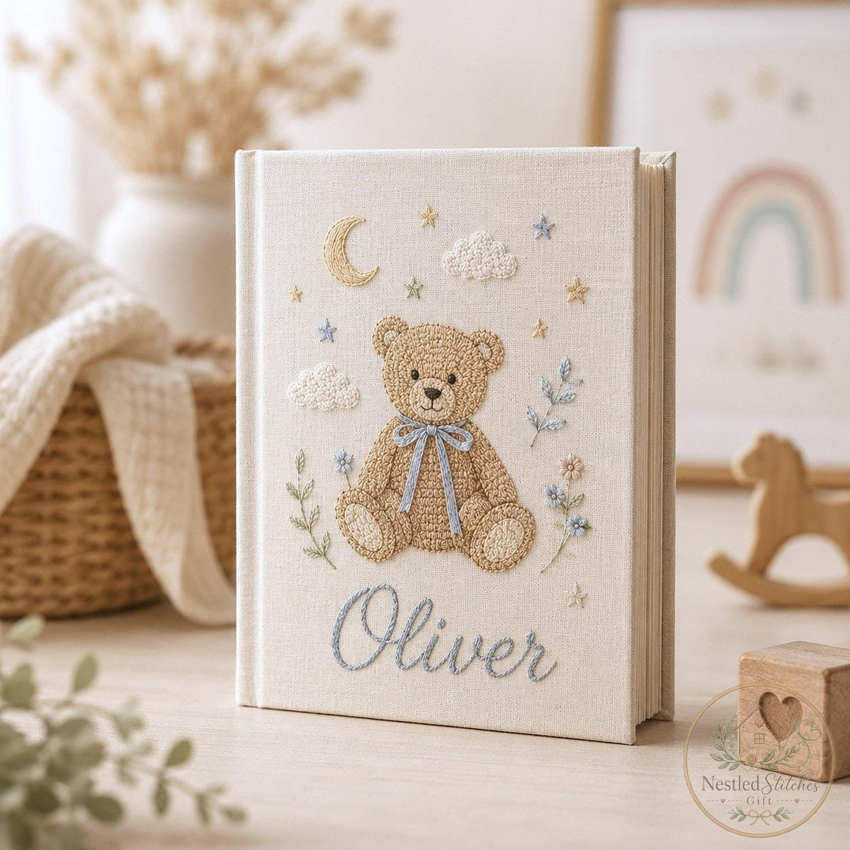 Personalized Carousel Horse Embroidered Baby Album – image 3