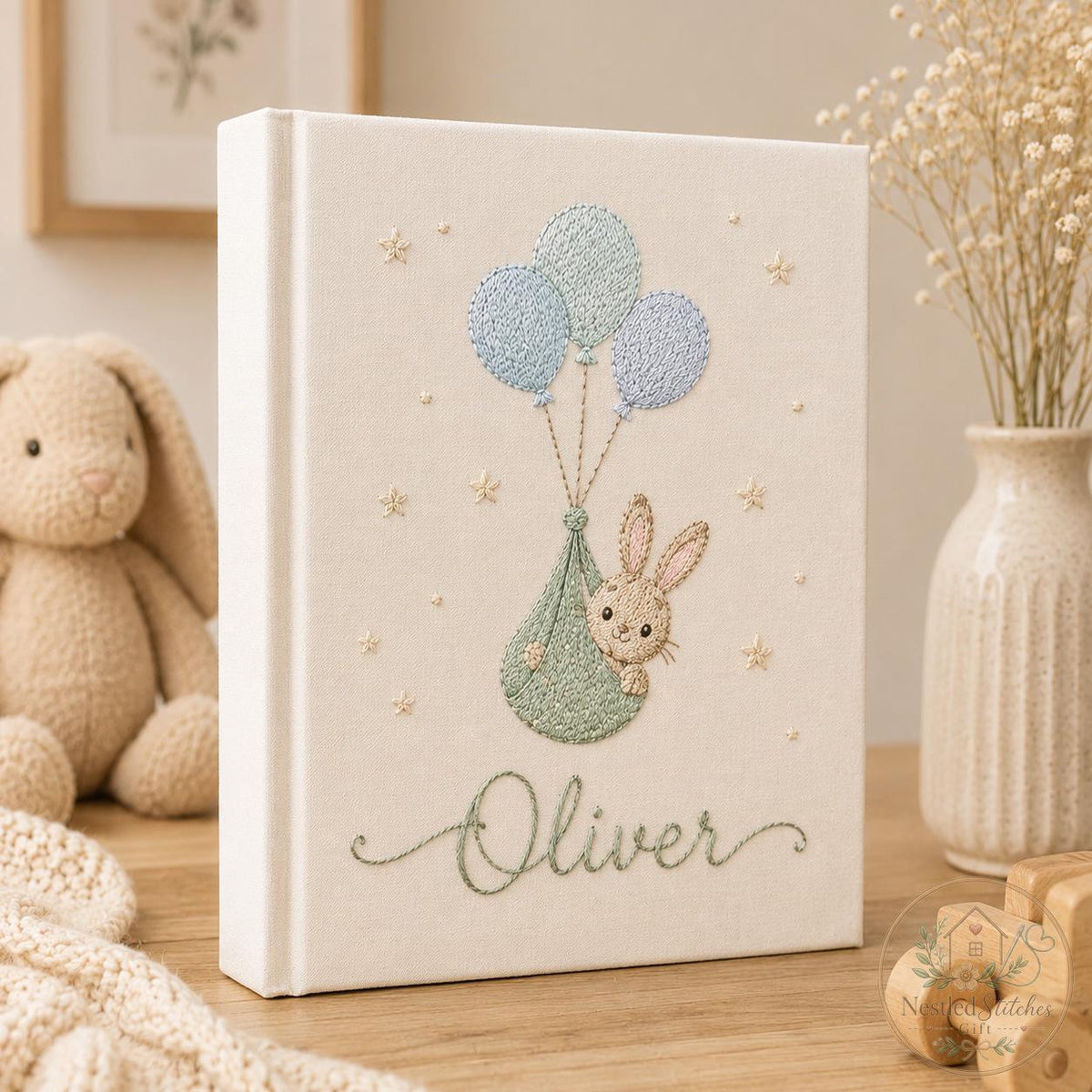 Personalized Carousel Horse Embroidered Baby Album – image 10