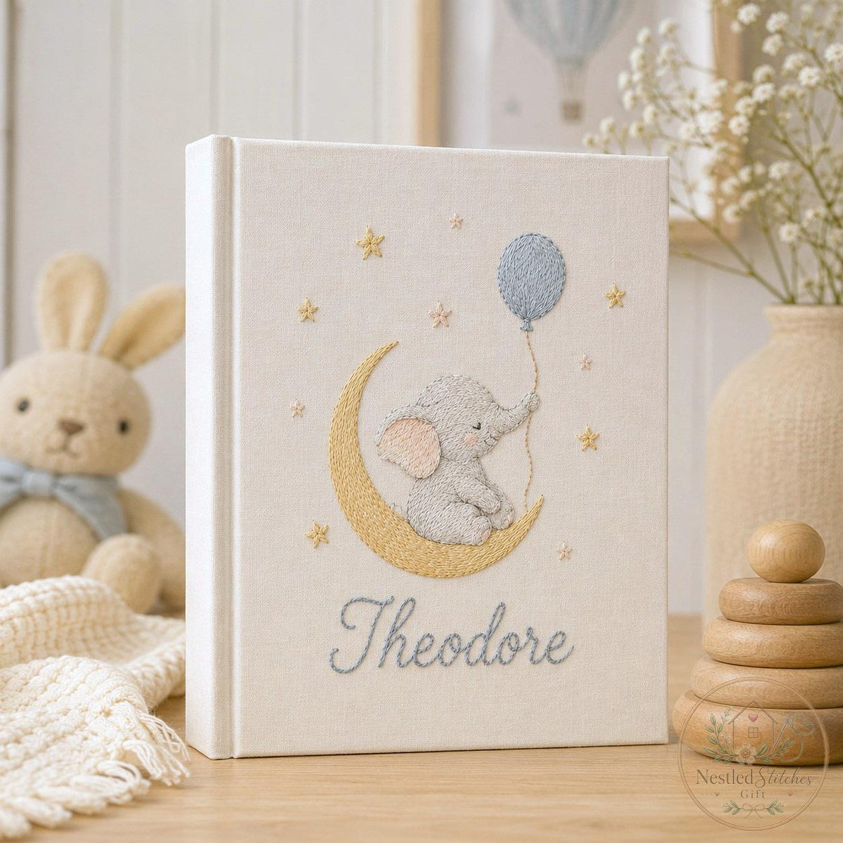 Personalized Carousel Horse Embroidered Baby Album – image 9