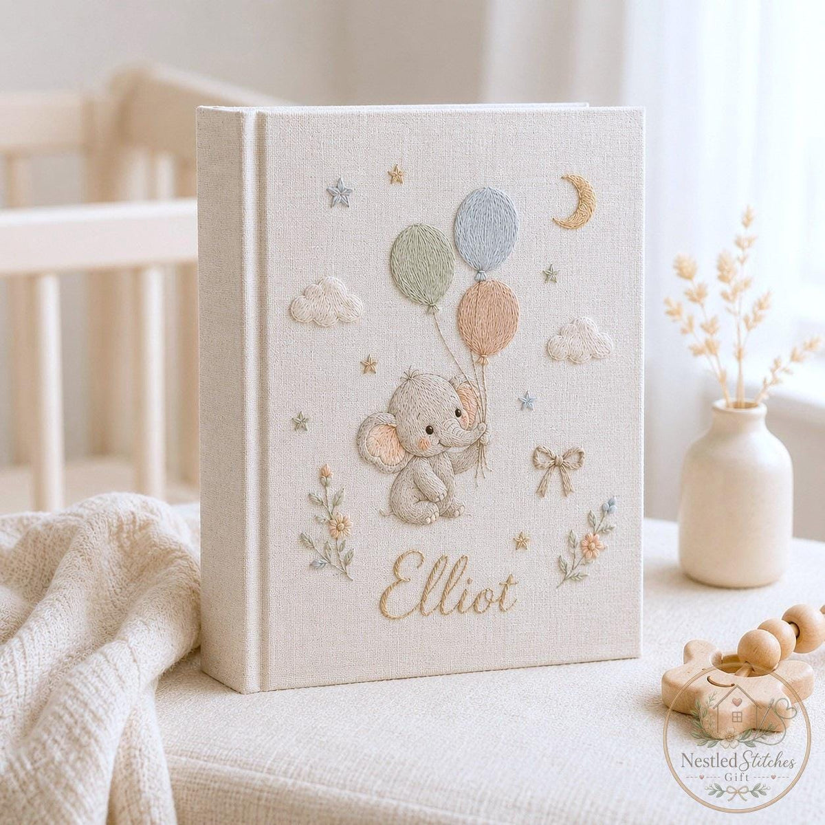 Personalized Carousel Horse Embroidered Baby Album – image 2
