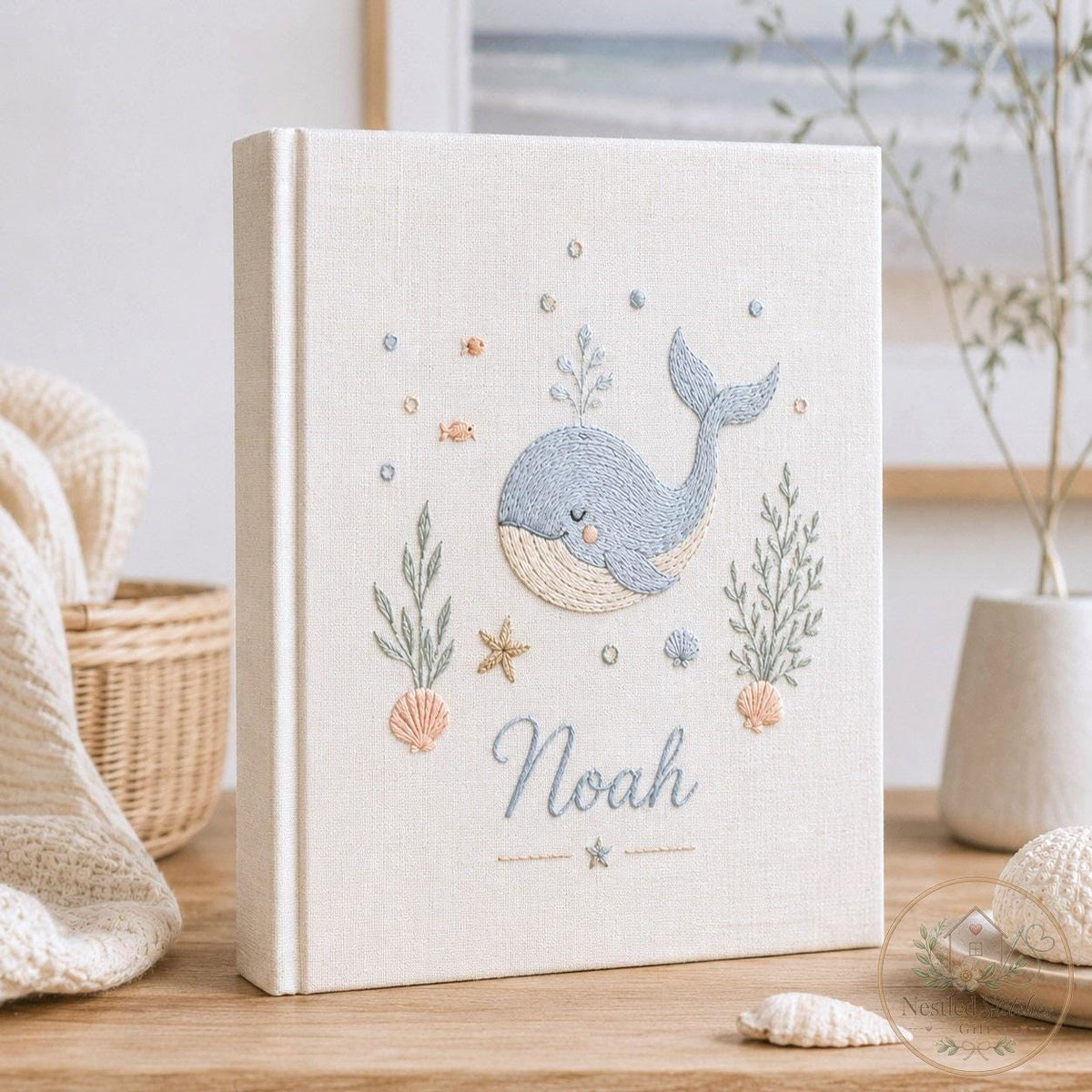 Personalized Carousel Horse Embroidered Baby Album – image 4