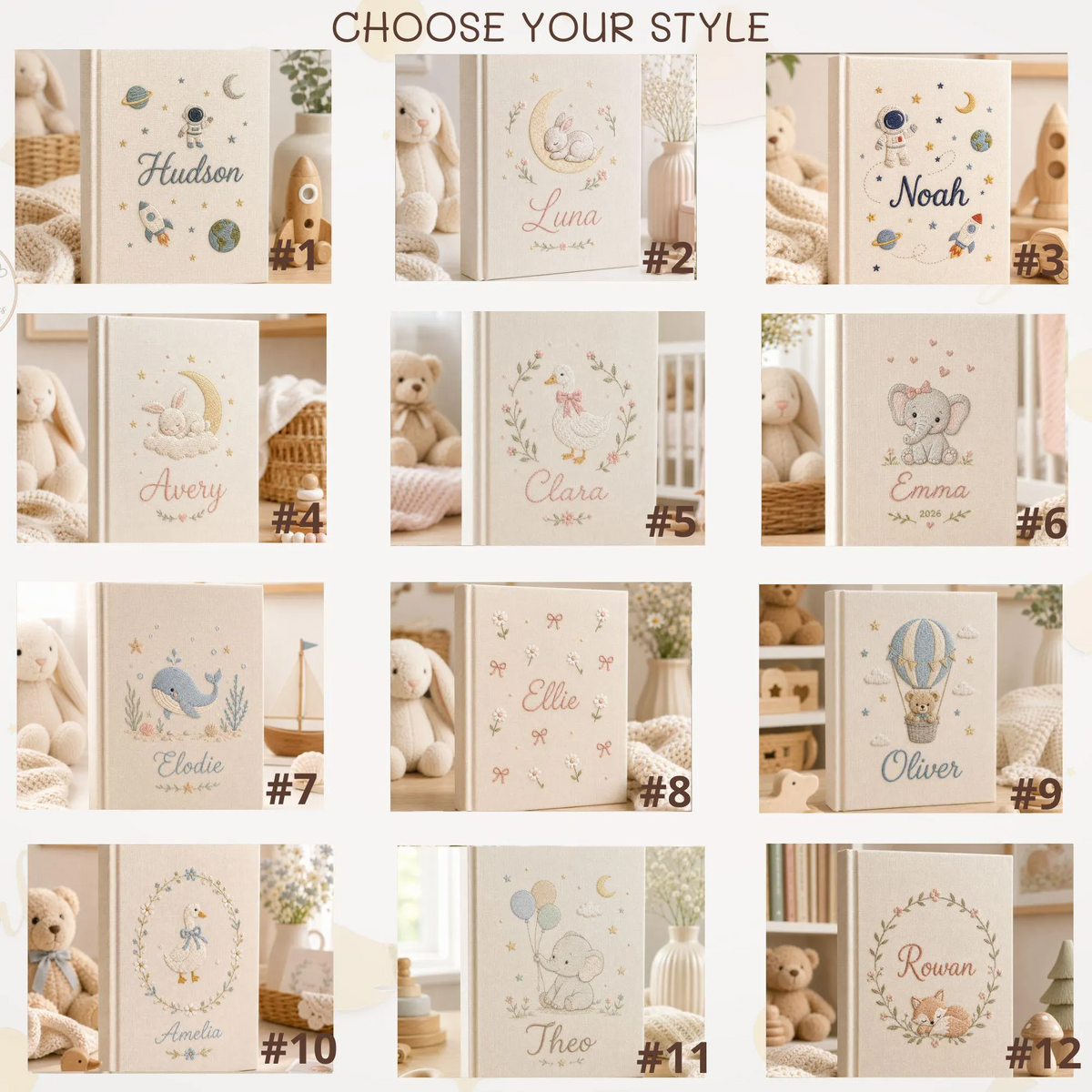 Personalized Carousel Horse Embroidered Baby Album